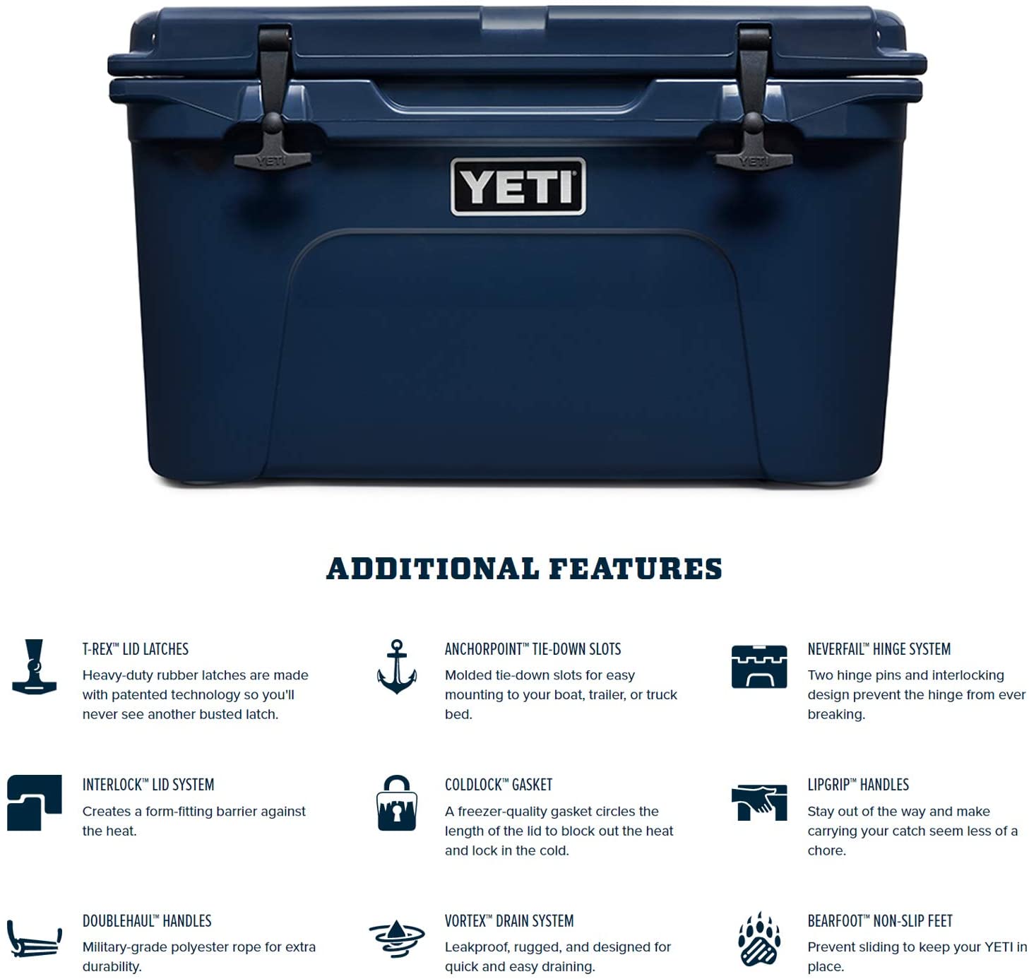 YETI Tundra 45 Cooler, Navy